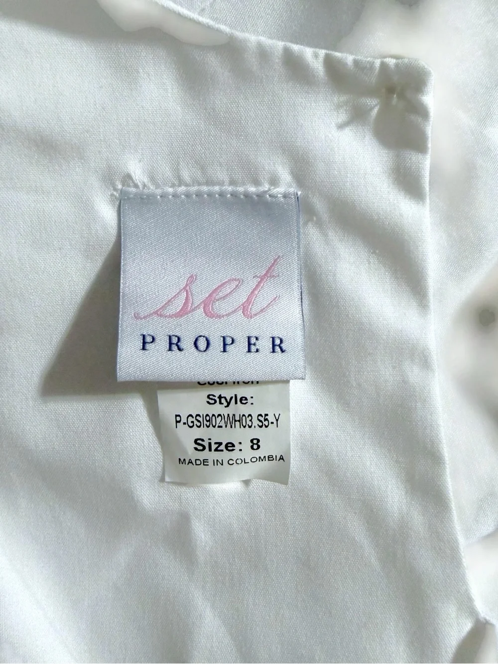 NWT Girls White Puff Sleeve Bubble Hem Top Size 8 Set Proper